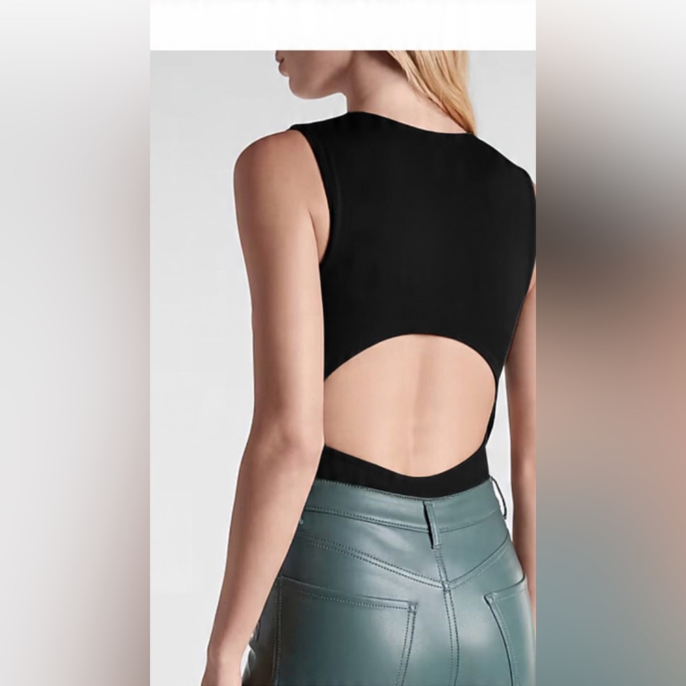 Express Body Contour Cutout Back Thong Bodysuit